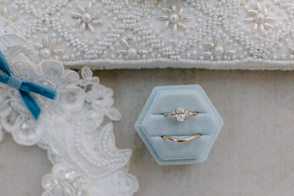 detail shot of brides wedding ring